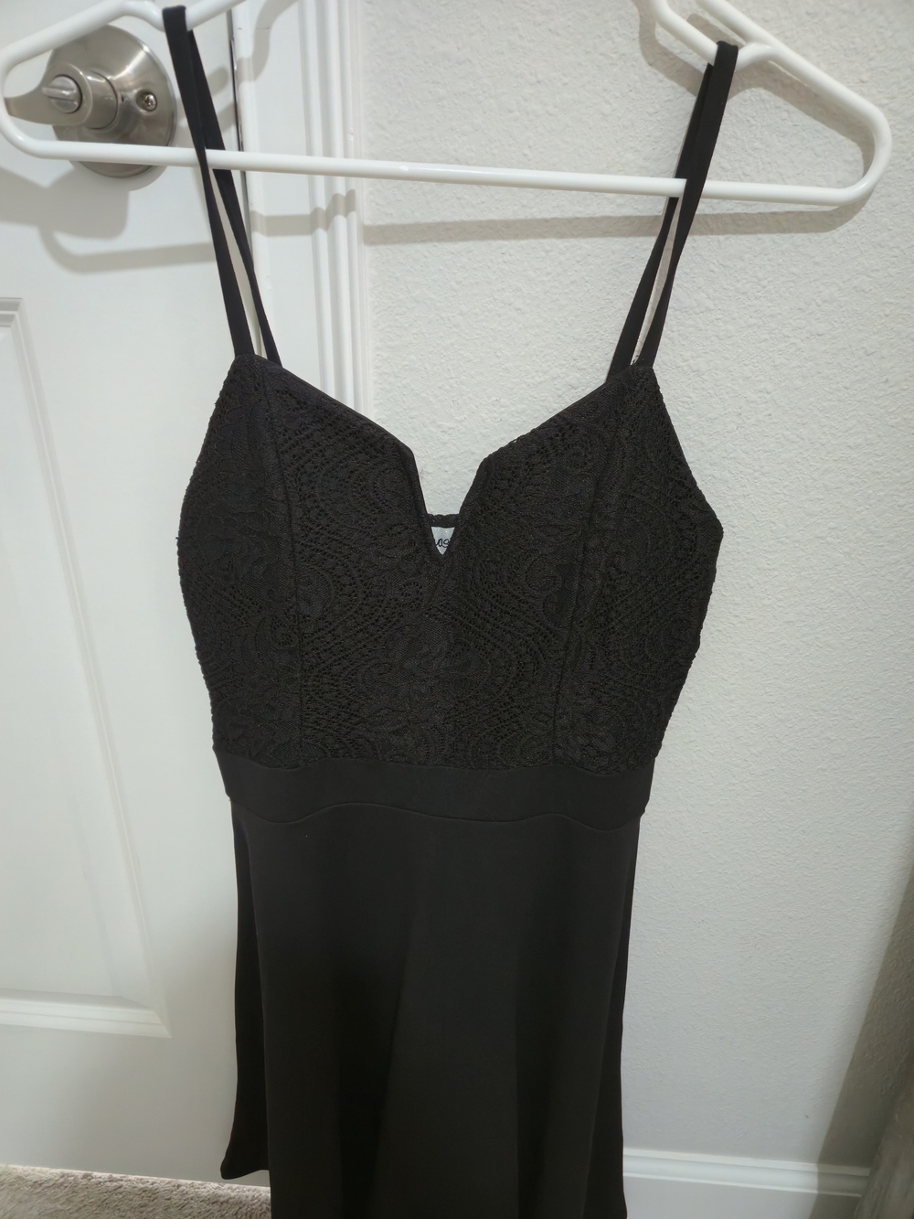 Almost Famous Black Lace Bodice Spaghetti Strap Dress
